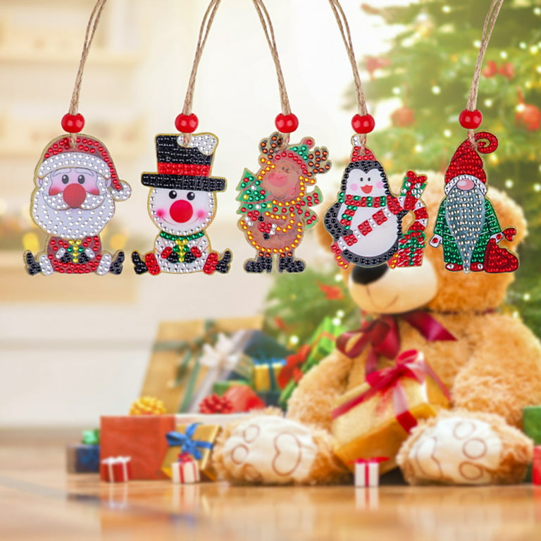 1 Set of DIY Diamond Painting Christmas Pendant Christmas Tree Hanging  Pendant Cute Diamond Painting Pendant Decorative 