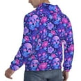 thumbnail image 6 of Pofeuu blue Skull purple flower1 Print Mens Casual Hooded Collar Drawstring Hoodies Pullover Sweatshirts Casual Long Sleeve Shirts-XX-Large, 6 of 7