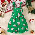 thumbnail image 2 of XQYLOS Santa Print Summer 𝖱omper Baby Girl Overalls Floral Suspender Shorts with Adjustable Straps Breathable Toddler Clothes, 2 of 9