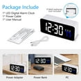 thumbnail image 7 of SZELAM Digital Alarm Clocks with Temperature Display Snooze Brightness Voice Control, 12/24hr, USB Battery Powered LED Alarm Clock with 3 Alarms for Adult Bedside Bedroom Office Travel, White, 7 of 7