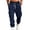 Navy, variant on Cargo Pants, Durable Work Trousers with Multiple Pockets, Stretch Fabric for Comfortable Hiking, Casual Streetwear, and Daily Wear, Elastic High Waist, Wide Leg, Baggy Design
