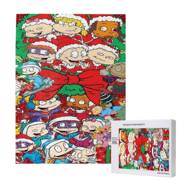 Rompecabezas de 300, 500 y 1000 piezas de Rugrats, divertido juego familiar, juguetes educativos de madera para niños y niñas, regalo para niños adultos