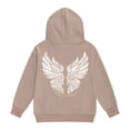 thumbnail image 5 of Cute Hoodie Sweatshirt for Girls Long Sleeve Pullover with Kangaroo Pocket Angel Wing Design Sweatshirt Casual Graphic Hoodies Pullover Tops for Spring and Fall(Khaki,3-4 Years), 5 of 6