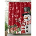 thumbnail image 2 of Red Snowman Christmas Shower Curtain Set, Waterproof Shower Curtains for Bathroom, Winter Snowflake Xmas Gifts Washable Fabric Cloth Bath Curtain for Bathtub Decoration with Hooks 48x72 Inches, 2 of 6