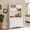 White, variant on 71" Tall Bookcase with storage, 5-Tier Bookshelf with Door, Bookcase for Living Room Home Office, Black