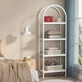 thumbnail image 5 of 4-Tier Arched Bookshelf 70.8", Storage Shelves, Metal Frame 4 tiers - White, 5 of 5