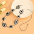 thumbnail image 3 of Women's Metal Waist Chain Connection Belt Western Denim Bohemian Blue Green Belt Dress Jeans Country Concert Suit, 3 of 7