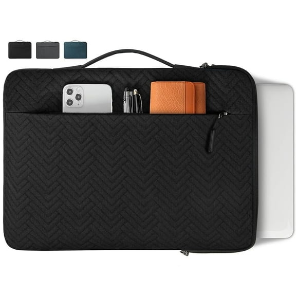 Laptop Sleeve Case 13.3-14 Inch Waterproof Handle Laptop Bag Protective Business Computer Carrying Bag Compatible with Chromebook/MacBook Air/Notebook, Black