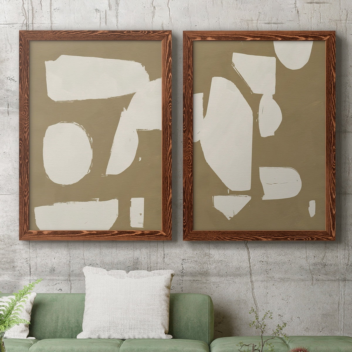 Chunky Abstract I - Premium Framed Canvas 2 Piece Set - Ready to Hang