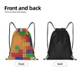 thumbnail image 6 of Horeoi Colorful Building Blocks A Print Drawstring Bags for Gym Sports Yoga Travel Lightweight Foldable Sackpack for Men Women Teens, 6 of 7