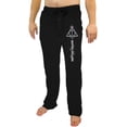 thumbnail image 1 of Harry Potter Men's Deathly Hallows Logo And Script Sleep Lounge Pants (Large), 1 of 2