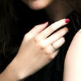 thumbnail image 6 of 0.16 ctw Wedding Band for Women - 14K Yellow Gold Natural Garnet Stackable Eternity Ring, 6 of 6