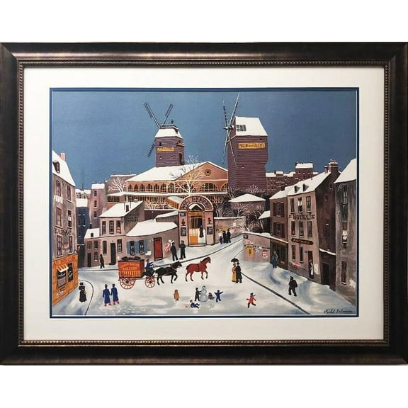 Michel Delacroix "Moulin de la Galette" Framed Lithograph Art Generic