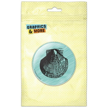 

Seashell Black on Teal Refrigerator Button Magnet