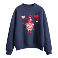 thumbnail image 1 of CEHVOM Femmes Mode Décontractée Imprimé Col Rond Ample Manches Longues Hauts Courts Blouse Chandails Sans Capuche Liquidation, 1 of 4