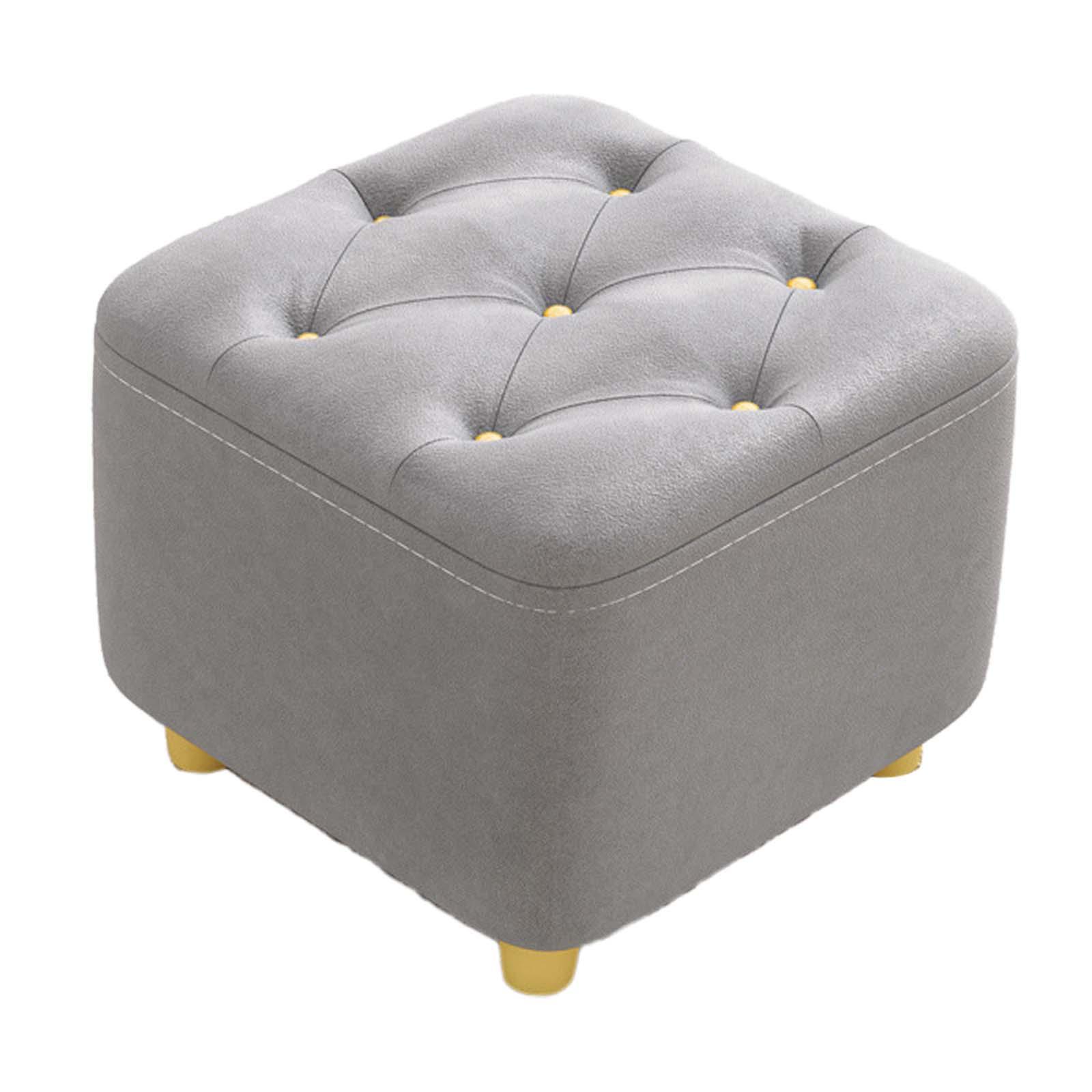 Square Footstool Foot Stool Comfortable Stepstool Creative Ottoman Stool Footrest for Living Room Dressing Room Bedroom Couch gray - image 3 of 8