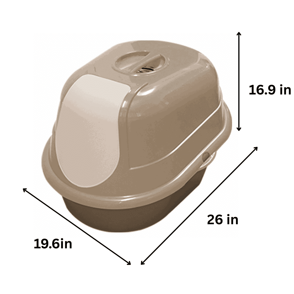 Covered Cat Litter Box with Door and Carbon Filter – Spacious, Odor-Controlled, Easy-to-Clean Enclosure for All Cat Sizes (Brown)