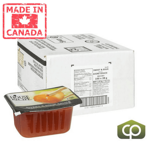 House Recipe Sauce Sweet &amp; Sour Dip Cup 28 GR Bulk size (100/Case)- Canadian Made