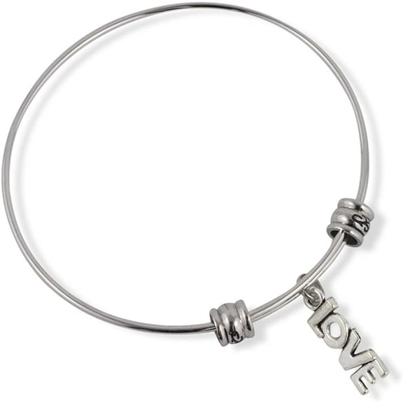 Love (just letters) Fancy Charm Bangle