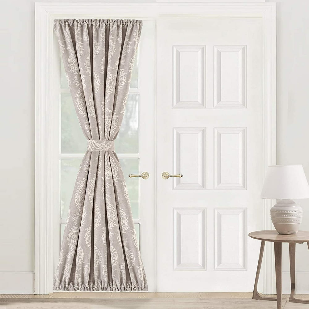 DriftAway Cathy Linen Blend Door Curtain Room Darkening Privacy French Door Panel with