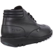 Kickers Kick Hi Padded Unisex Lace Up Leather Ankle Boot In Black Size 12M
