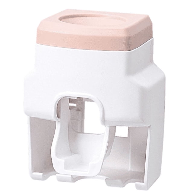 Automatic Toothpaste Dispenser with 2 Toothbrush Holder Slots Set Hands Free Wall Mounted Toothpaste