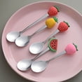 thumbnail image 3 of Walbest Fruit Shaped Handle Adorable Tea Spoon Mini Cartoon Yogurt Ice Cream Scoop, Stainless Steel Mixing Spoon Dessert Spoon for Kids, 1pc, 3 of 7