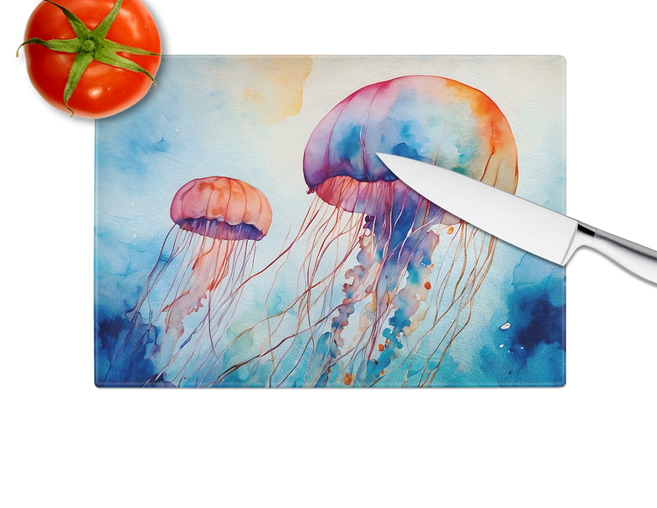 Jellyfish Glass Cutting Board Large 12 in x 15 in