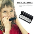 thumbnail image 4 of 10 Hole 20 Tone Harmonica Portable Harmonica Adults Gift 10 Hole 20 Tone Harmonica (Silver), 4 of 8