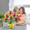 thumbnail image 1 of 2025 Tulip Display Stand Card – Souew Mother's Day Bouquet Large Set Three Greeting Card, Creative 3D Folding Border Handmade Card, 1 of 9