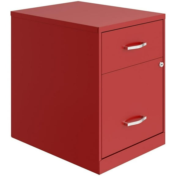 Pemberly Row 18"D 2 Drawer Vertical Metal Filing Cabinet - Lava Red
