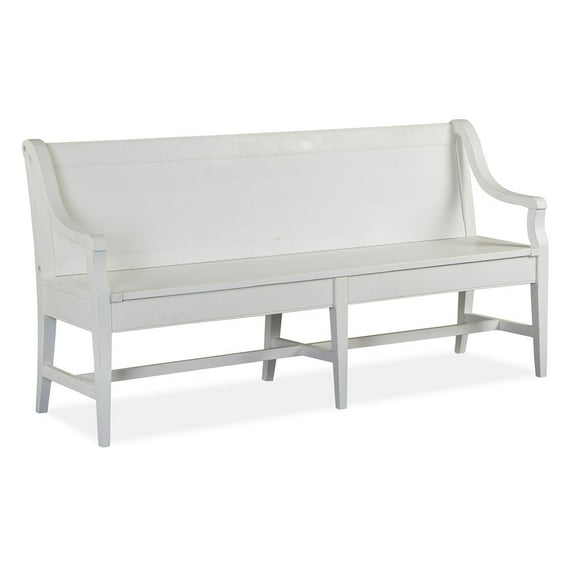 Magnussen Home Heron Cove Chalk White And Dovetail Grey Bench