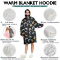 thumbnail image 5 of Wearable Oversized Blanket,Retro Games Devices Black Pattern Wearable Blanket Hoodie for Adults,Cozy Hooded Blankets with Super Pockets,Super Warm Fuzzy Pullover for Women & Men, 5 of 6