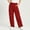 Red, variant on Women High Waist Drawstring Elastic Waist Cargo Pants Multiple Patch Pockets Straight Leg Adjustable Ankle Cuff Solid Full Length Casual Trousers For Outdoor Walking Daily Outfits(Pink,XL)