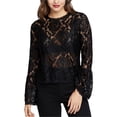 thumbnail image 1 of Rachel Roy Womens Vivian Pullover Blouse, Black, X-Small, 1 of 1