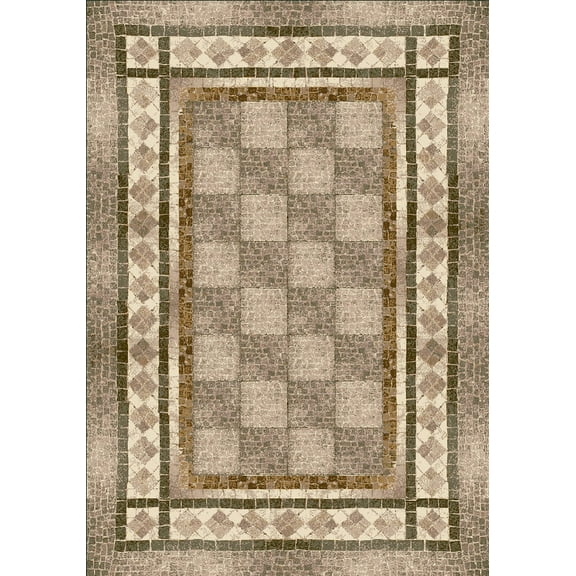 Milliken Innovations Area Rug FLAGLER SAGE Flagler Sage Blocks Diamonds 2' 8" x 3' 10" Rectangle