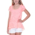 thumbnail image 2 of Kavio! Big Girls 7-16 Burnout High Low Flutter Sleeve Top Flamingo XL, 2 of 3