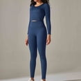 thumbnail image 4 of Lindreshi Pj Sets for Woman Women's Fashion Casual Spring Summer Long Sleeve Round-Neck Blouses & Shirts Sets, 4 of 7