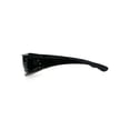 thumbnail image 4 of Womens 60mm Squared Rectangular Fit Over Rhinestone Sunglasses All Black, 4 of 4