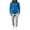 A Blue, variant on Men's Textured Printed Hooded Full Zip Cardigan Jacket, Ankle Tied Pants With Pockets, Casual Sports Suit Blue M