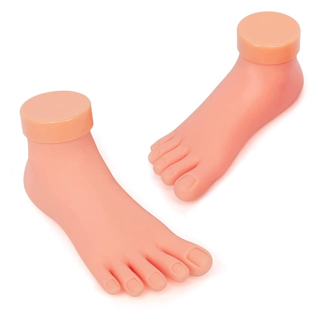 Práctica modelo de pie falso, herramienta de manicura protésica de silicona suave y Flexible para entrenamiento artístico de puntas de uñas, 1 par