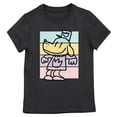 thumbnail image 6 of Dog Man Character Outline Youth Girl's Black Crew Neck Short Sleeve T-shirt-Small, 6 of 7
