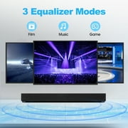 2.1ch Sound Bars for TV with Subwoofer, Bluetooth 5.0 Surround Sound System for TV, 26 Inch Soundbar for Home Theater, ARC/USB/AUX/Coaxial/Optical Connect & Remote Control, 60W Output