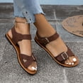 thumbnail image 6 of Bkhluea Women Casual Flat Sandals Dual Buckle Shoes Comfortable For Work Office Daily Travel Walking Outdoor Activities, 6 of 7