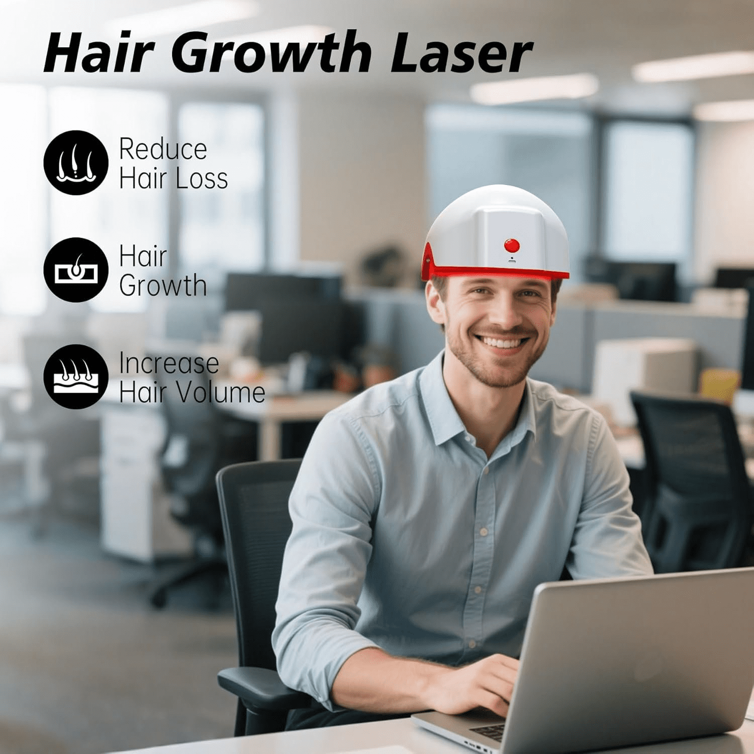 Red Light Wellness Helmet for Scalp Care Support, Portable Hands-Free Device with Dual-Light LEDs and Timed Sessions for Men and Women, Personal Care Accessory