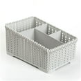 thumbnail image 4 of tooloflife Multi-function Cosmetic Organizer Box Storage Cosmetics Office Stationery Imitation Rattan Hollow Design, 4 of 7