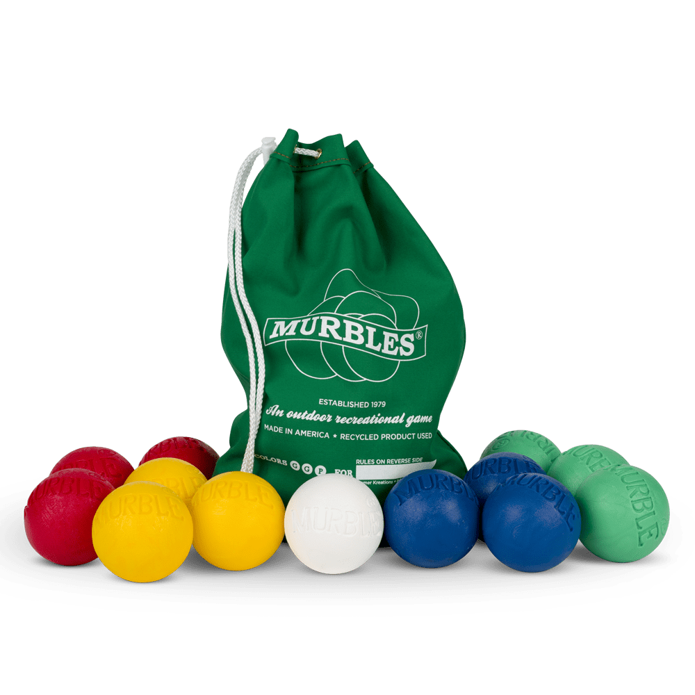 The Murbles Outdoor Game 4 Player Set, 13 Balls Included Yellow, Red