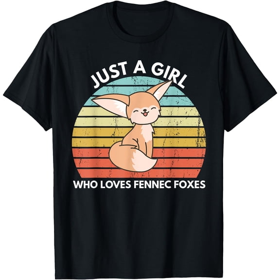 Just a Girl Who Loves Fennec Foxes Cute Fennec Fox Kawaii Unisex T-Shirt for Men Women Kids