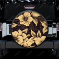 thumbnail image 1 of Motif de Fleurs Dorées en Polyester, Roues de Rechange Universelles pour Remorque RV SUV Camion Campeur, 1 of 5