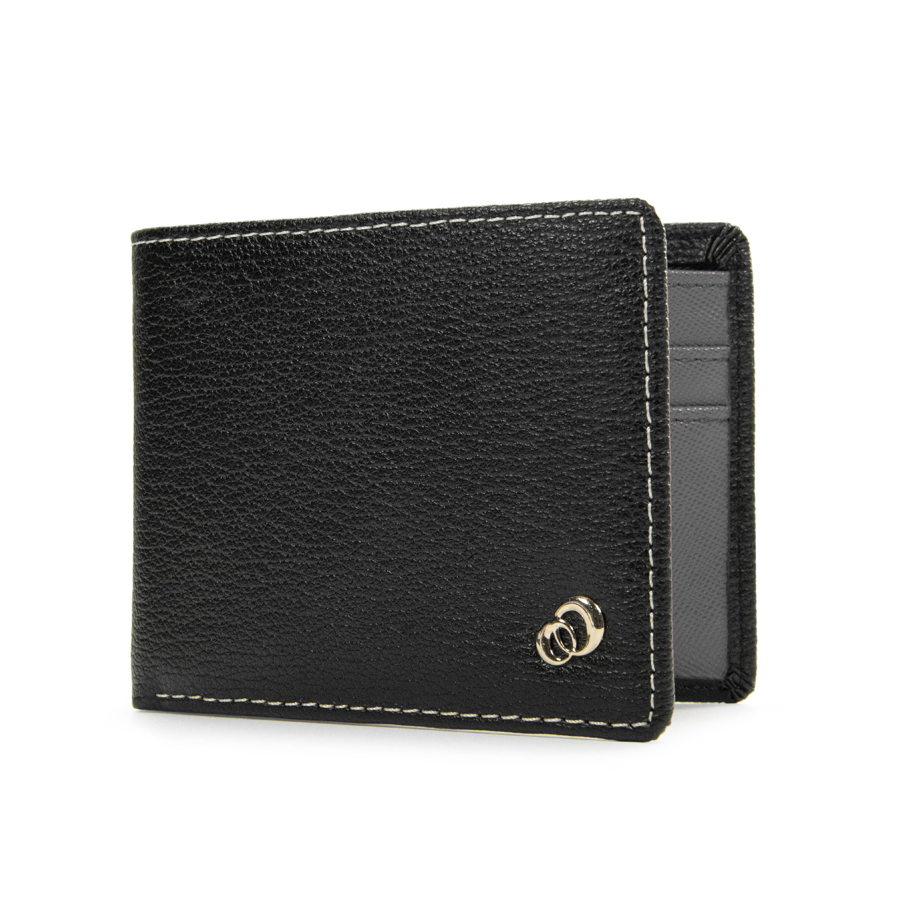 Multi Card Minimalist Slim Leather Mens Bifold Wallet 